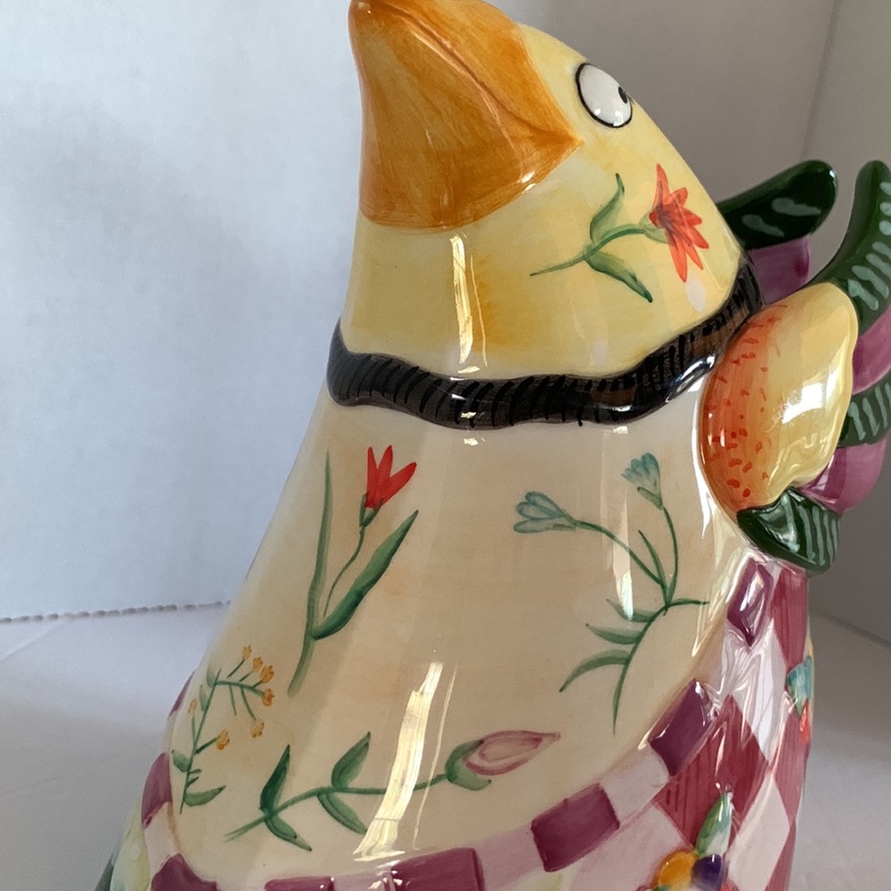 FITZ AND FLOYD bright colored chicken pitcher, Gypsy Chicks - Picture 6 of 9